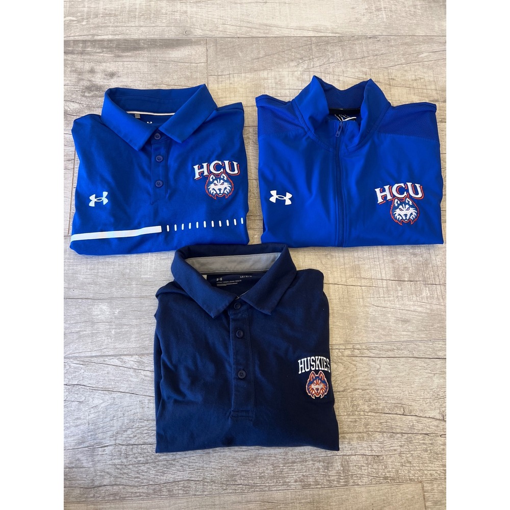 Under Armour‎ HCU Huskies Men's Polo & Pullover Large Golf Shirts